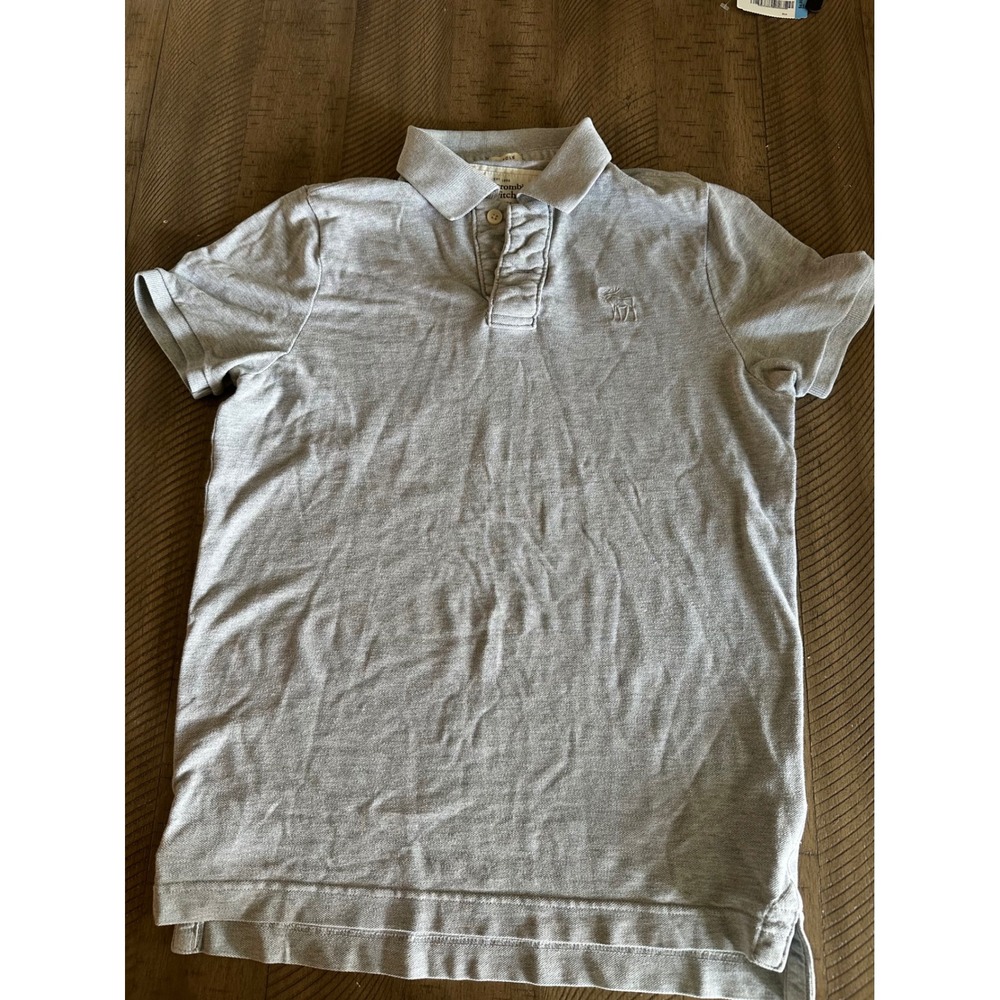 Vintage Abercrombie & Fitch Muscle Fit Polo - Heather Grey - Size Large